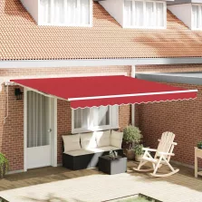vidaXL Behúzható napellenző 400 × 350 cm Piros