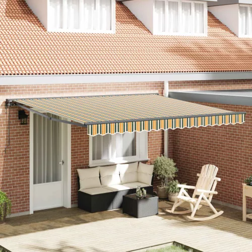 vidaXL Napernyő Anyag tartalmaz Zöld és Fehér 400 × 350 cm Poliészter
