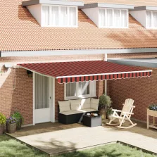   vidaXL Behúzható napellenző narancssárga és barna 450 ×300 cm szövet