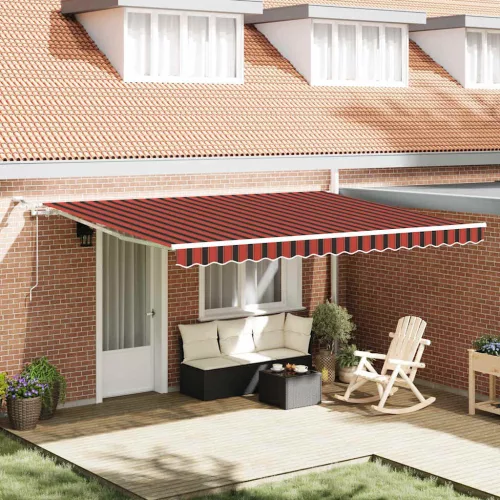 vidaXL Behúzható napellenző Narancs és Barna 450 × 300 cm