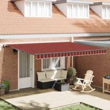   vidaXL Behúzható napellenző narancssárga és barna 450 × 300 cm