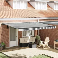   vidaXL Behúzható napellenző Antracit és Fehér 450 × 300 cm