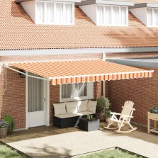   vidaXL Napernyő Sárga és narancs 450 x 300 x 165 cm Poliészter és fém