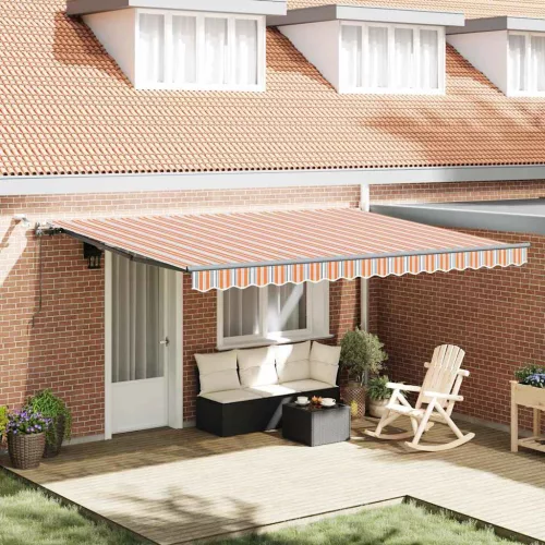 vidaXL Behúzható napellenző tartalmaz Sokszínű 450 × 300 cm szövet