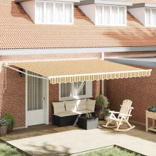   vidaXL Behúzható napellenző Sokszínű 450 × 300 cm Poliészter és fém
