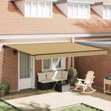   vidaXL Behúzható napellenző Sárga és Szürke 450 × 300 cm