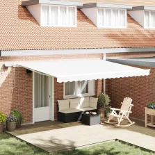 vidaXL Behúzható napellenző with 450 × 300 cm Fehér