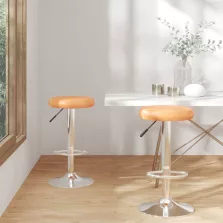 vidaXL Bárszék 2 pcs Narancssárga 31 x 31 x 87 cm Műbőr