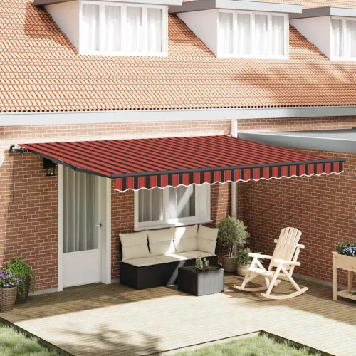 vidaXL Manuális Napernyő narancssárga és barna 450 × 350 cm szövet
