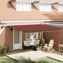   vidaXL Behúzható napellenző narancssárga és barna 450 ×350 cm szövet