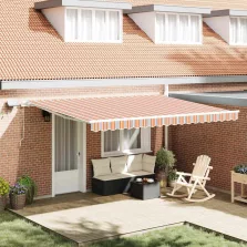   vidaXL Behúzható napellenző Sokszínű 450 × 350 cm Szövet és Acél