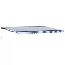 vidaXL Behúzható napellenző Kék és Fehér 500 × 300 cm