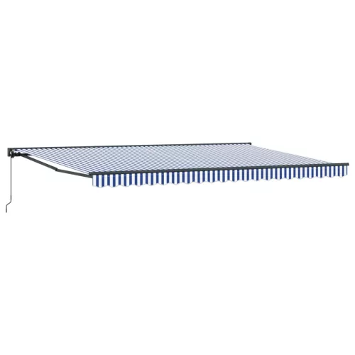 vidaXL Behúzható napellenző Kék és Fehér 500 × 300 cm