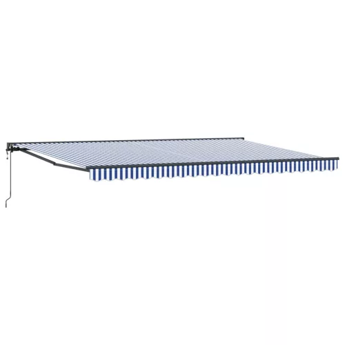 vidaXL Behúzható napellenző Kék és Fehér 500 × 300 cm