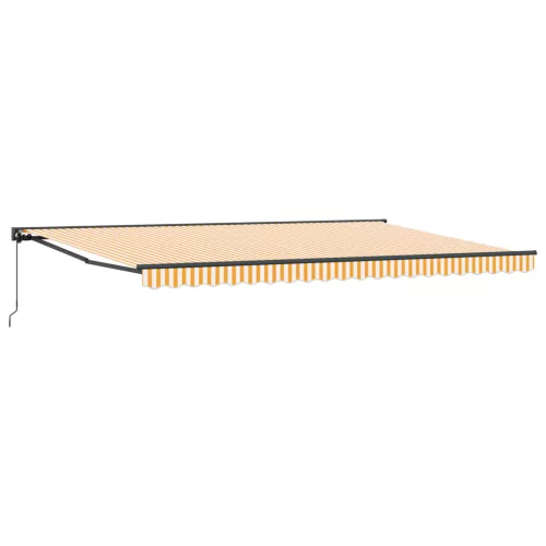 vidaXL Behúzható napellenző Sárga és Fehér 500 × 300 cm