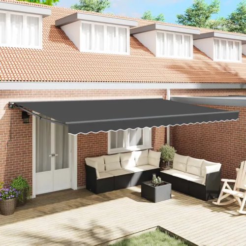vidaXL Napernyő keret Antracit 500 × 300 cm Poliészter PU bevonattal
