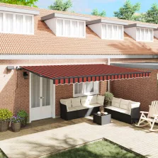   vidaXL Behúzható napellenző narancssárga és barna 500 ×300 cm szövet