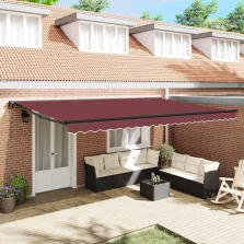   vidaXL Napernyő keret Burgundi 500 × 300 cm Poliészter PU bevonattal