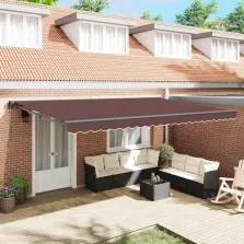   vidaXL Napernyő keret Barna 500 × 300 cm Poliészter PU bevonattal