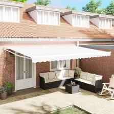 vidaXL Napernyő Fehér 500 × 300 cm Poliészter és fém