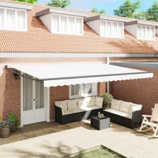 vidaXL Napernyő Fehér 500 × 300 cm Poliészter és fém