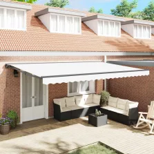   vidaXL Napernyő keret Fehér 500 × 300 cm Poliészter PU bevonattal
