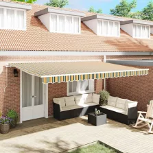   vidaXL Behúzható napellenző Sokszínű 500 × 300 cm Pamut és Alumínium