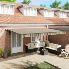  vidaXL Napernyő Anyag tartalmaz Zöld és sárga 500 × 300 cm Poliészter