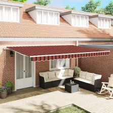   vidaXL Behúzható napellenző 500 × 350 cm narancssárga és barna