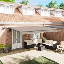   vidaXL Behúzható napellenző LED -es lámpákkal Bézs 500 ×350 cm szövet