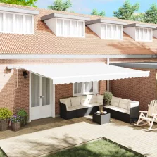   vidaXL Behúzható napellenző tartalmaz Fehér 500 ×350 cm szövet