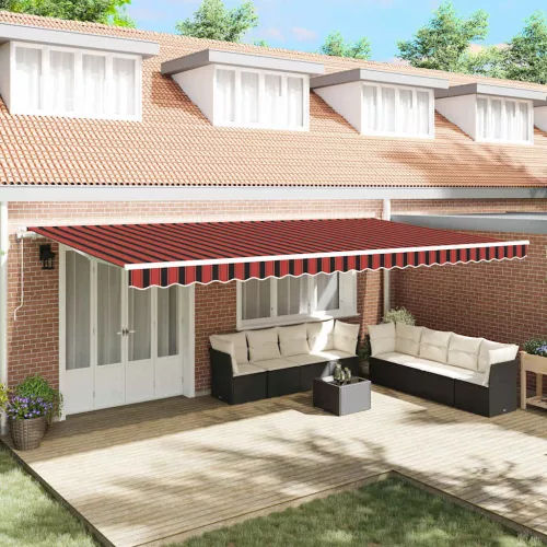vidaXL Behúzható napellenző 600 × 300 cm narancssárga és barna