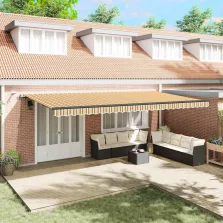   vidaXL Behúzható napellenző tartalmaz Sokszínű 600 × 300 cm szövet