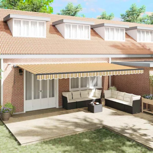 vidaXL Behúzható napellenző tartalmaz Sokszínű 600 × 300 cm szövet