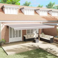 vidaXL Behúzható napellenző Világosszürke 600 × 300 cm