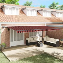   vidaXL Behúzható napellenző narancssárga és barna 600 ×350 cm szövet