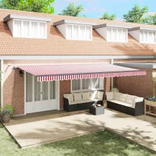   vidaXL Napernyő Anyag tartalmaz Piros és Fehér 600 × 350 cm Poliészter