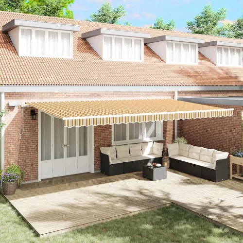vidaXL Behúzható napellenző tartalmaz 600 × 350 cm Sokszínű