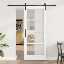 vidaXL Csúszó ajtó ORKDAL Fehér és fekete 83 x 202 cm