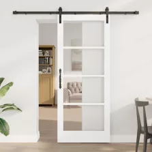 vidaXL Csúszó ajtó ORKDAL Fehér és fekete 83 x 202 cm