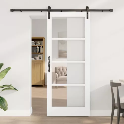 vidaXL Csúszó ajtó ORKDAL Fehér és fekete 83 x 202 cm