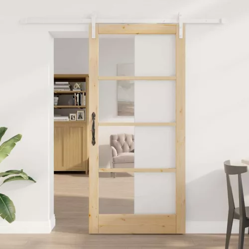 vidaXL Csúszó ajtó ORKDAL Természetes 93 x 202 cm