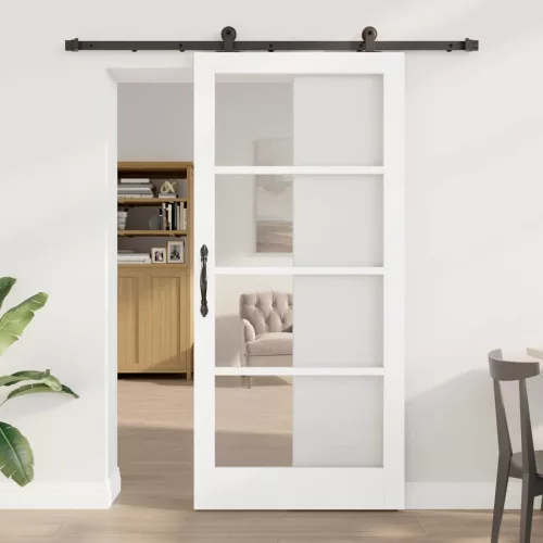 vidaXL Csúszó ajtó ORKDAL Fehér és fekete 93 x 202 cm