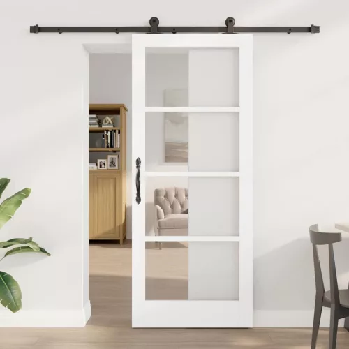 vidaXL Csúszó ajtó ORKDAL Fehér és fekete 83 x 202 cm