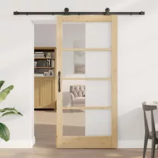   vidaXL Csúszó ajtó ORKDAL Természetes és fekete 93 x 202 cm