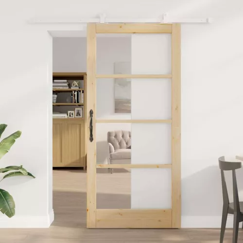 vidaXL Csúszó ajtó ORKDAL Természetes 93 x 202 cm