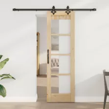   vidaXL Csúszó ajtó ORKDAL Természetes és fekete 61 x 198,5 cm