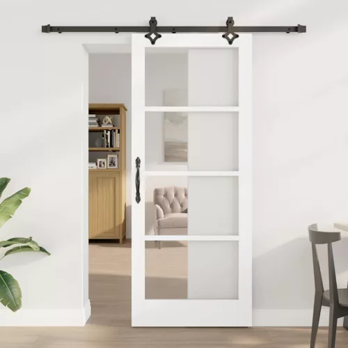 vidaXL Csúszó ajtó ORKDAL Fehér és fekete 83 x 202 cm