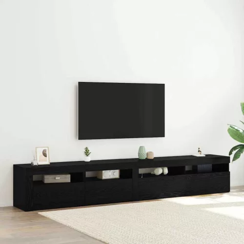 vidaXL TV Szekrények 2 pcs Musta tammi 240 x 35 x 40 cm Faanyag