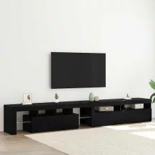   vidaXL TV szekrények 3 pcs Musta tammi 260 x 36.5 x 40 cm Faanyag